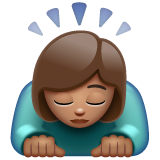 Whatsapp design of the woman bowing: medium skin tone emoji verson:2.23.2.72