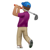 Whatsapp design of the person golfing: medium skin tone emoji verson:2.23.2.72