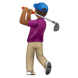 Whatsapp design of the person golfing: medium-dark skin tone emoji verson:2.23.2.72