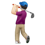 Whatsapp design of the man golfing: light skin tone emoji verson:2.23.2.72