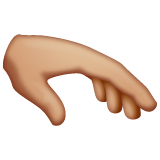 Whatsapp design of the palm down hand: medium-light skin tone emoji verson:2.23.2.72