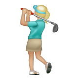 Whatsapp design of the woman golfing: medium-light skin tone emoji verson:2.23.2.72