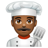 Whatsapp design of the man cook: medium-dark skin tone emoji verson:2.23.2.72