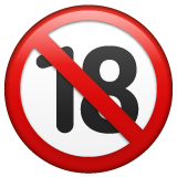 Whatsapp design of the no one under eighteen emoji verson:2.23.2.72