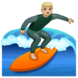 Whatsapp design of the man surfing: medium-light skin tone emoji verson:2.23.2.72