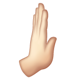 Whatsapp design of the rightwards pushing hand: light skin tone emoji verson:2.23.2.72