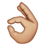 Whatsapp design of the OK hand: medium-light skin tone emoji verson:2.23.2.72