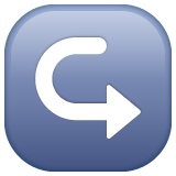 Whatsapp design of the left arrow curving right emoji verson:2.23.2.72