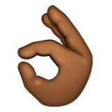 Whatsapp design of the OK hand: medium-dark skin tone emoji verson:2.23.2.72