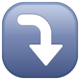 Whatsapp design of the right arrow curving down emoji verson:2.23.2.72