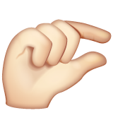 Whatsapp design of the pinching hand: light skin tone emoji verson:2.23.2.72