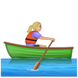 Whatsapp design of the woman rowing boat: medium-light skin tone emoji verson:2.23.2.72