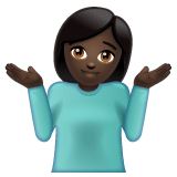 Whatsapp design of the person shrugging: dark skin tone emoji verson:2.23.2.72