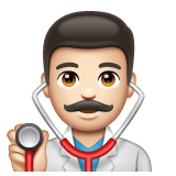 Whatsapp design of the man health worker: light skin tone emoji verson:2.23.2.72