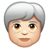 Whatsapp design of the older person: light skin tone emoji verson:2.23.2.72