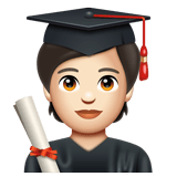 Whatsapp design of the student: light skin tone emoji verson:2.23.2.72