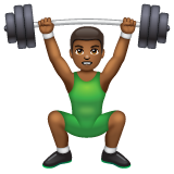 Whatsapp design of the person lifting weights: medium-dark skin tone emoji verson:2.23.2.72