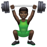 Whatsapp design of the person lifting weights: dark skin tone emoji verson:2.23.2.72
