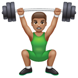 Whatsapp design of the man lifting weights: medium skin tone emoji verson:2.23.2.72