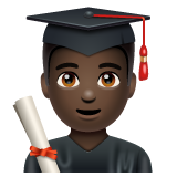 Whatsapp design of the man student: dark skin tone emoji verson:2.23.2.72