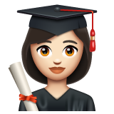 Whatsapp design of the woman student: light skin tone emoji verson:2.23.2.72