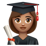 Whatsapp design of the woman student: medium skin tone emoji verson:2.23.2.72