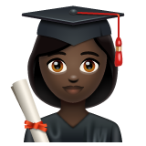 Whatsapp design of the woman student: dark skin tone emoji verson:2.23.2.72