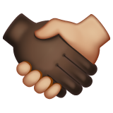 Whatsapp design of the handshake: dark skin tone medium-light skin tone emoji verson:2.23.2.72