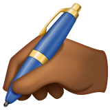 Whatsapp design of the writing hand: medium-dark skin tone emoji verson:2.23.2.72