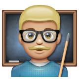 Whatsapp design of the man teacher: medium-light skin tone emoji verson:2.23.2.72