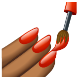 Whatsapp design of the nail polish: medium-dark skin tone emoji verson:2.23.2.72