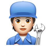 Whatsapp design of the mechanic: light skin tone emoji verson:2.23.2.72