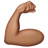 Whatsapp design of the flexed biceps: medium skin tone emoji verson:2.23.2.72