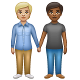Whatsapp design of the people holding hands: medium-light skin tone medium-dark skin tone emoji verson:2.23.2.72