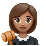 Whatsapp design of the woman judge: medium skin tone emoji verson:2.23.2.72