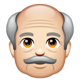 Whatsapp design of the old man: light skin tone emoji verson:2.23.2.72