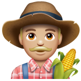 Whatsapp design of the man farmer: medium-light skin tone emoji verson:2.23.2.72