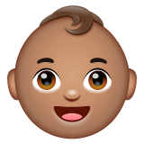 Whatsapp design of the baby: medium skin tone emoji verson:2.23.2.72