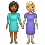 Whatsapp design of the women holding hands: medium-dark skin tone medium-light skin tone emoji verson:2.23.2.72