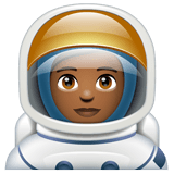 Whatsapp design of the astronaut: medium-dark skin tone emoji verson:2.23.2.72