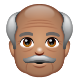Whatsapp design of the old man: medium skin tone emoji verson:2.23.2.72
