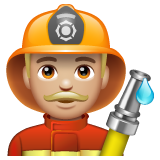 Whatsapp design of the man firefighter: medium-light skin tone emoji verson:2.23.2.72