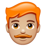Whatsapp design of the man: medium-light skin tone red hair emoji verson:2.23.2.72