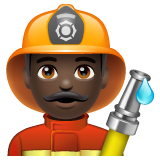 Whatsapp design of the man firefighter: dark skin tone emoji verson:2.23.2.72
