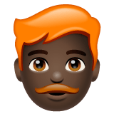 Whatsapp design of the man: dark skin tone red hair emoji verson:2.23.2.72