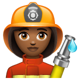 Whatsapp Whatsapp design of the woman firefighter: medium-dark skin tone emoji verson:2.23.2.72