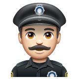 Whatsapp design of the man police officer: light skin tone emoji verson:2.23.2.72