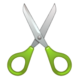 Whatsapp design of the scissors emoji verson:2.23.2.72