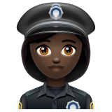 Whatsapp design of the woman police officer: dark skin tone emoji verson:2.23.2.72