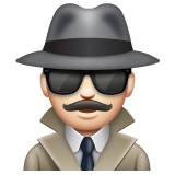 Whatsapp design of the detective: light skin tone emoji verson:2.23.2.72